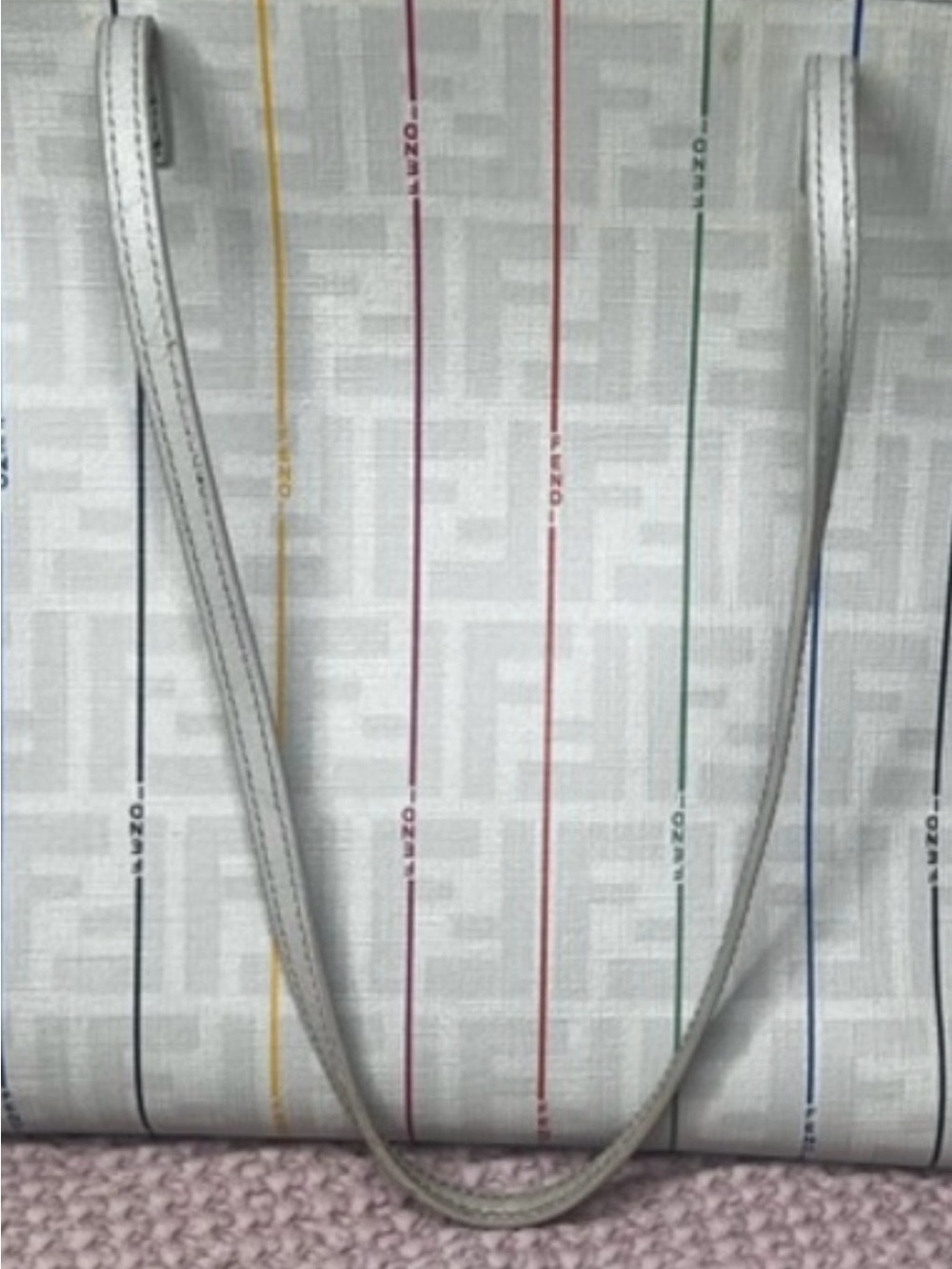 FENDI Zucca Spalmati Striped LARGE Tote Bag Authentic - Picture 3 of 15